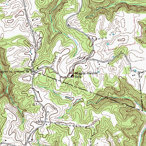 Topographic Map of Maple Grove Elementary School, TN