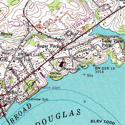 Topographic Map of Maury Middle School, TN