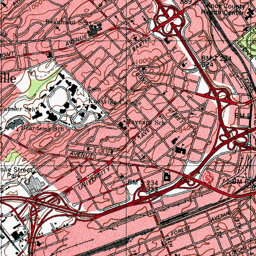 Topographic Map of Maynard Elementary School, TN