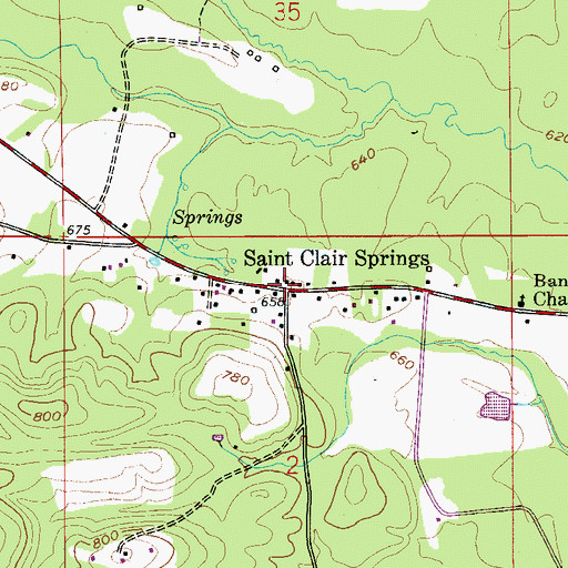 Topographic Map of Saint Clair Springs, AL