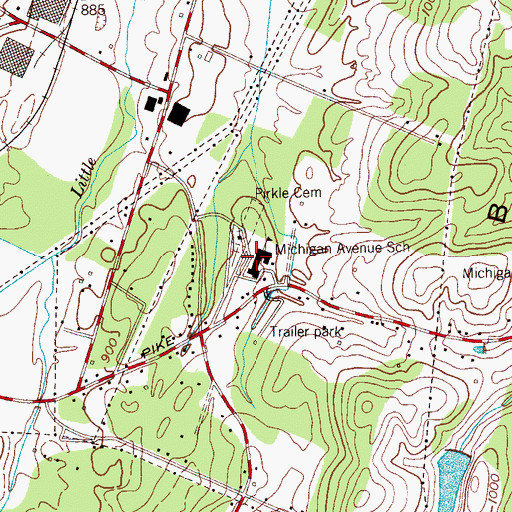 Topographic Map of Michigan Avenue Elementary School, TN