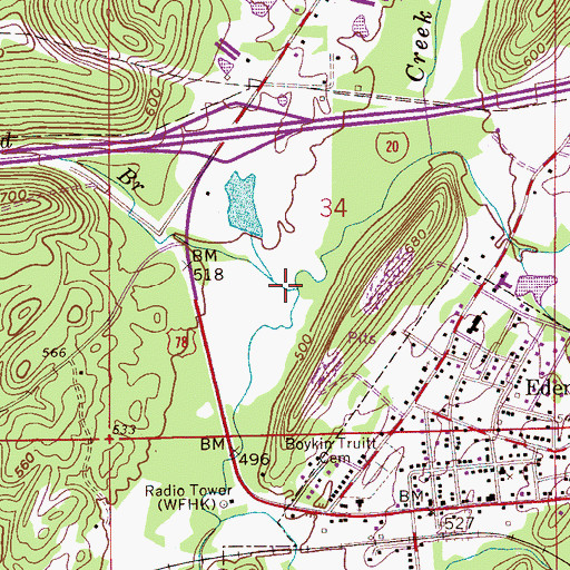 Topographic Map of Sand Branch, AL