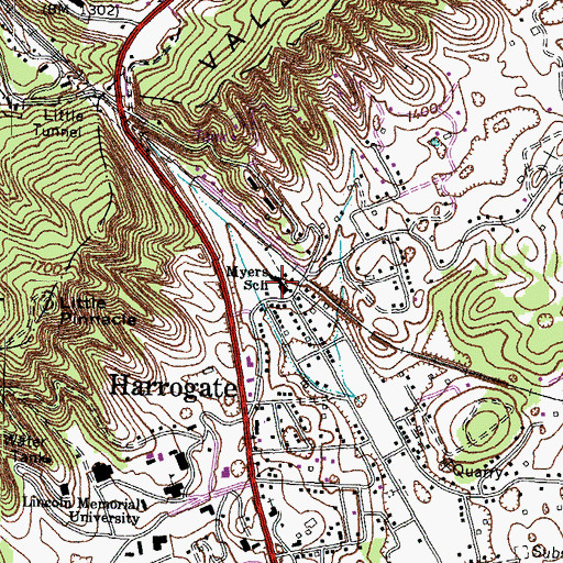 Topographic Map of Ellen Meyers Elementary School, TN