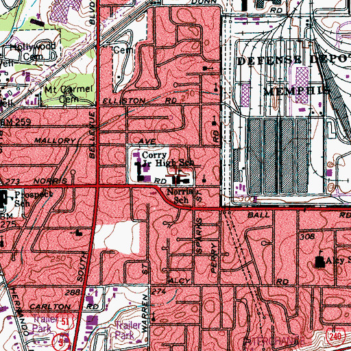 Topographic Map of Norris Elementary School, TN