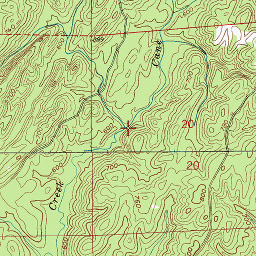 Topographic Map of Sand Branch, AL