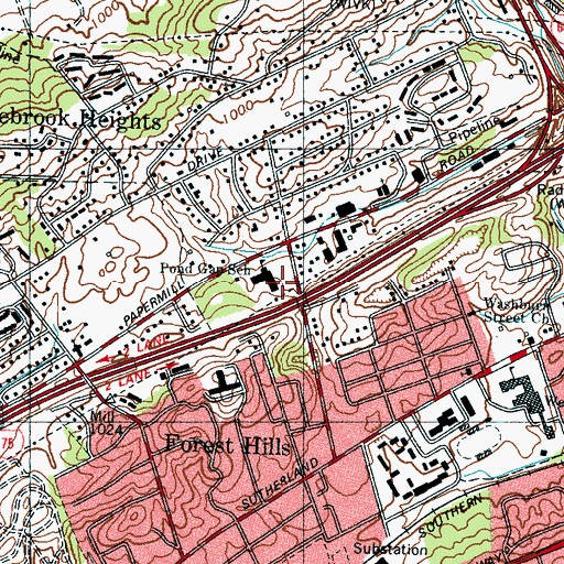 Topographic Map of Pond Gap Elementary School, TN
