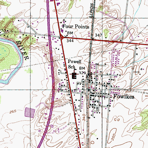 Topographic Map of Holice Powell Elementary School, TN