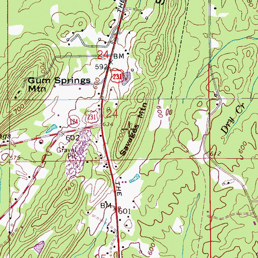 Topographic Map of Savages Mountain, AL