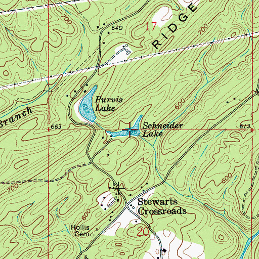 Topographic Map of Schneider Lake, AL