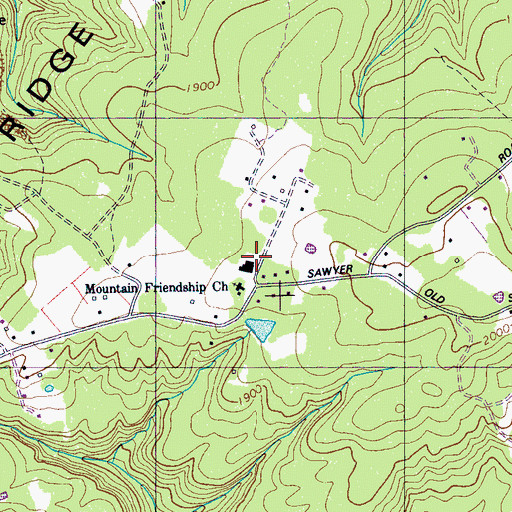 Topographic Map of Sawyer Elementary School, TN