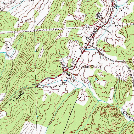 Topographic Map of Chilcutt High School (historical), TN