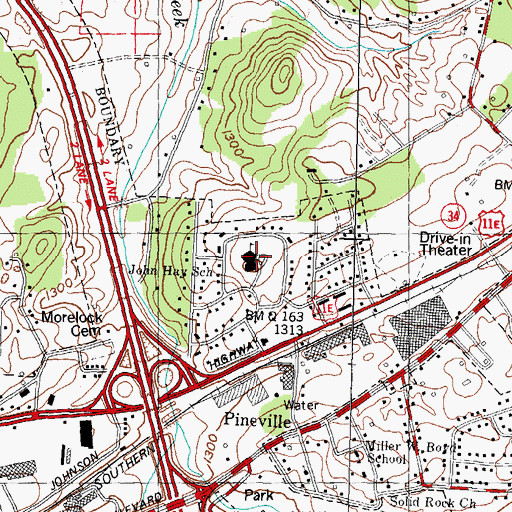 Topographic Map of John Hay Elementary School, TN