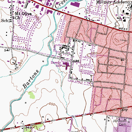 Topographic Map of Byers Dowdy Elementary School, TN