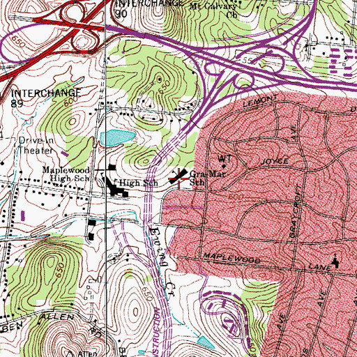Topographic Map of Gra-Mar Elementary School, TN