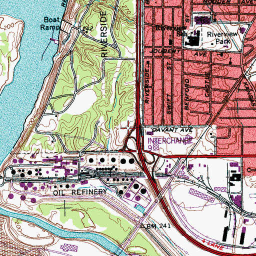 Topographic Map of Mound Bayou, TN