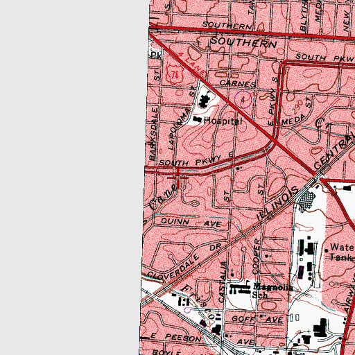 Topographic Map of Castalia Bayou, TN