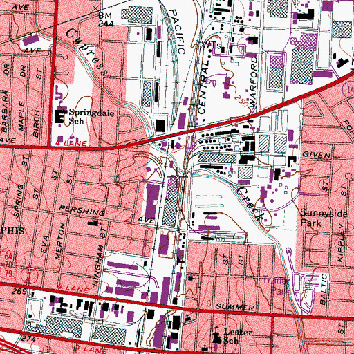 Topographic Map of Cumberland Bayou, TN