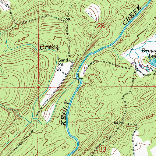Topographic Map of Shoal Creek, AL