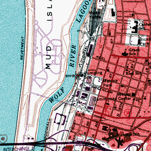 Topographic Map of Quincy Bayou, TN