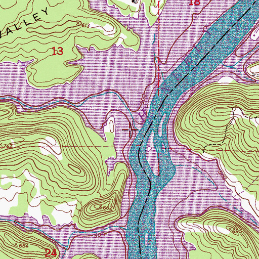Topographic Map of Shoal Creek, AL