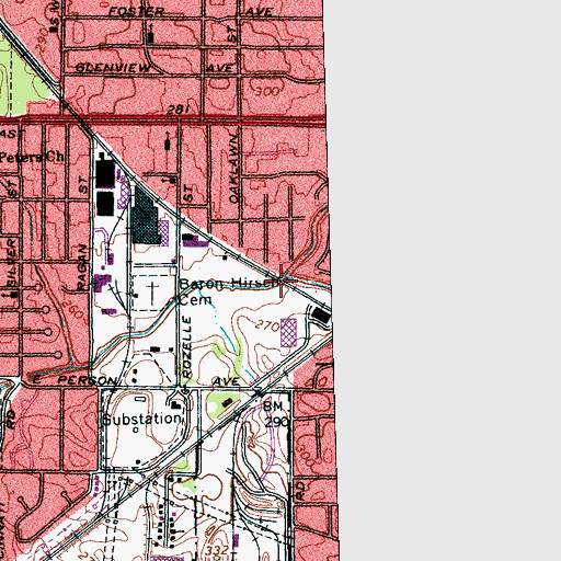 Topographic Map of Magnolia Branch, TN