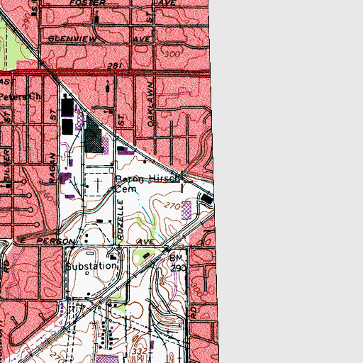 Topographic Map of Frisco Branch, TN