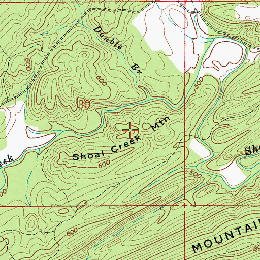 Topographic Map of Shoal Creek Mountain, AL