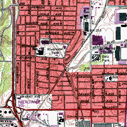 Topographic Map of Arcadia Mills Bayou, TN