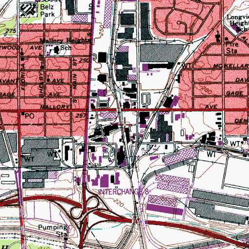 Topographic Map of Latham Branch, TN