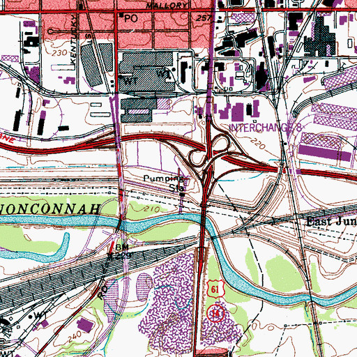 Topographic Map of Mallory Bayou, TN