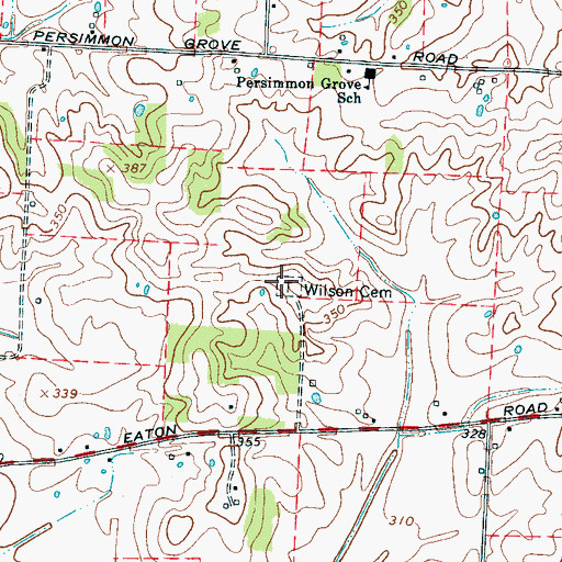 Topographic Map of Wilson Cemetery, TN