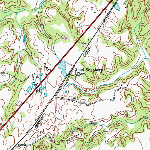 Topographic Map of Good Shepherd Cemetery, TN