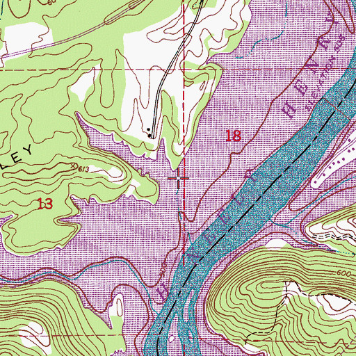 Topographic Map of Shoal Creek Valley, AL