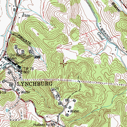 Topographic Map of Moore County, TN