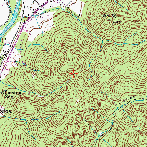 Topographic Map of Unicoi County, TN