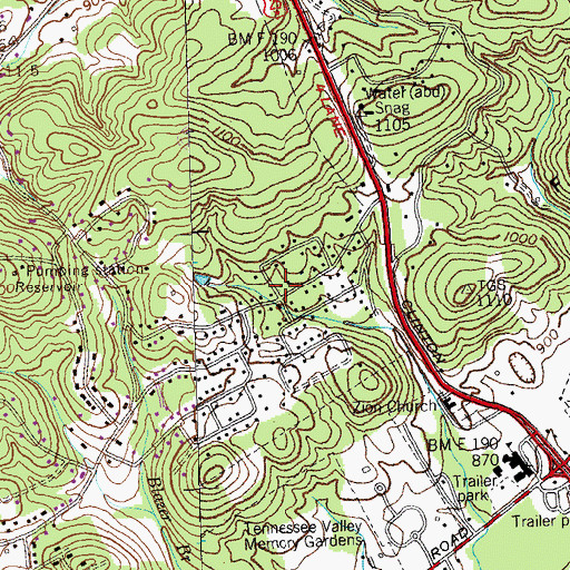 Topographic Map of Clinton South Division (historical), TN