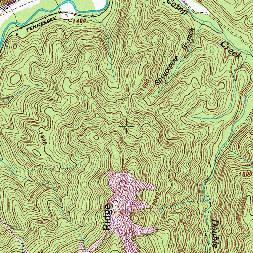 Topographic Map of New River Division (historical), TN