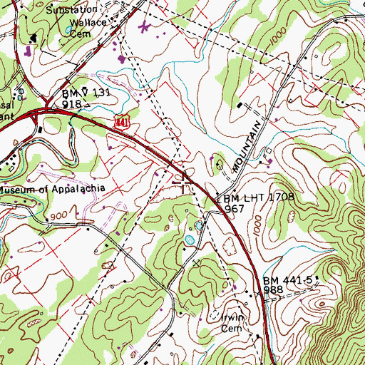 Topographic Map of Norris Division (historical), TN