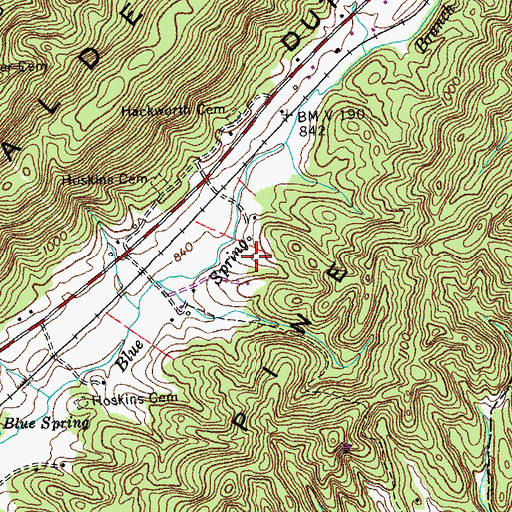 Topographic Map of Walden Ridge Division (historical), TN