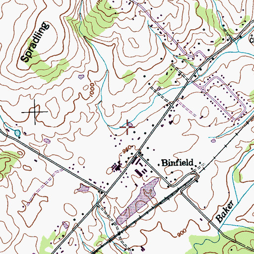 Topographic Map of Binfield Division (historical), TN