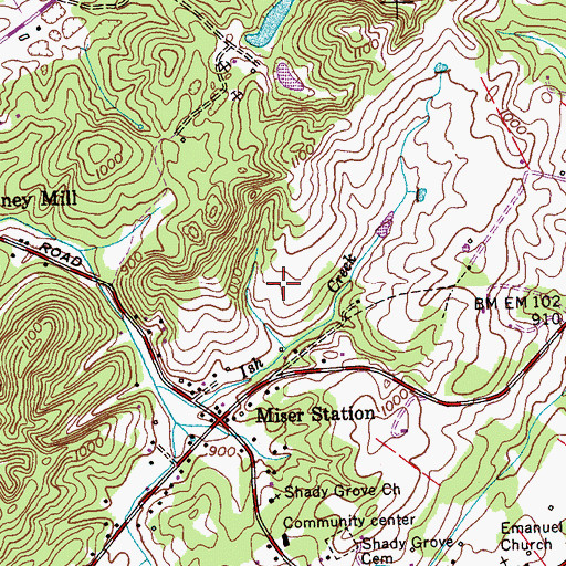 Topographic Map of Friendsville Division (historical), TN