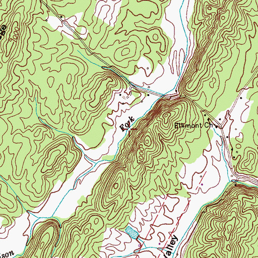 Topographic Map of West Bradley Division (historical), TN