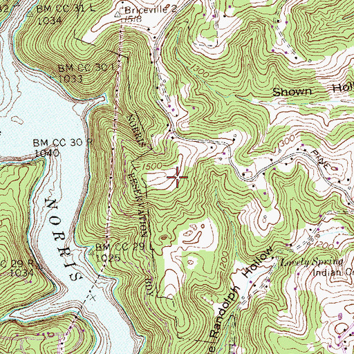 Topographic Map of Caryville Division (historical), TN
