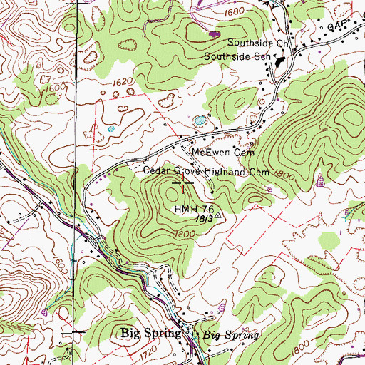 Topographic Map of Elizabethton Division (historical), TN