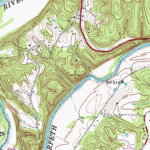 Topographic Map of Kingston Springs Division (historical), TN