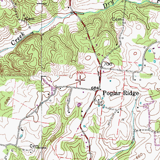 Topographic Map of Pleasant View Division (historical), TN