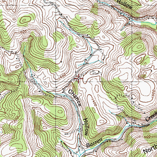 Topographic Map of Big Barren Creek Division (historical), TN