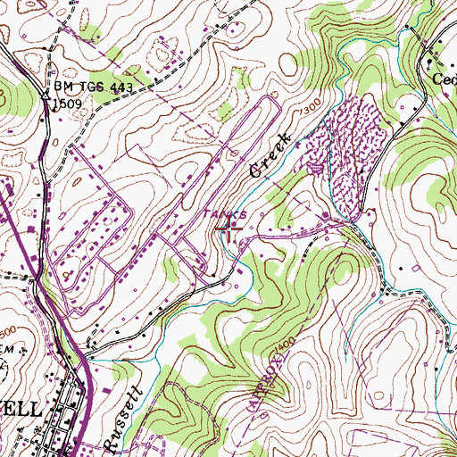 Topographic Map of Tazewell Division (historical), TN