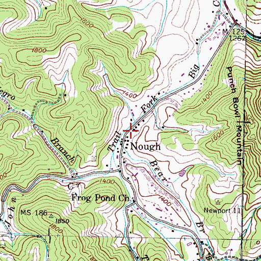 Topographic Map of Del Rio Division (historical), TN
