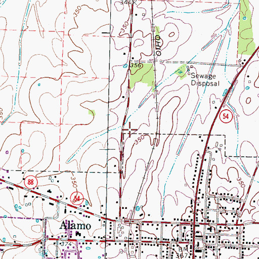 Topographic Map of Alamo Division (historical), TN